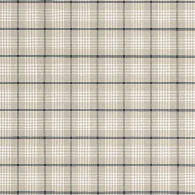 Schumacher St. Lucia Plaid Stone Fabric