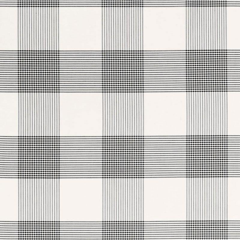 Schumacher Antigua Plaid Jet Fabric