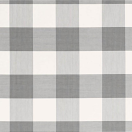 Schumacher Antigua Plaid Jet Fabric