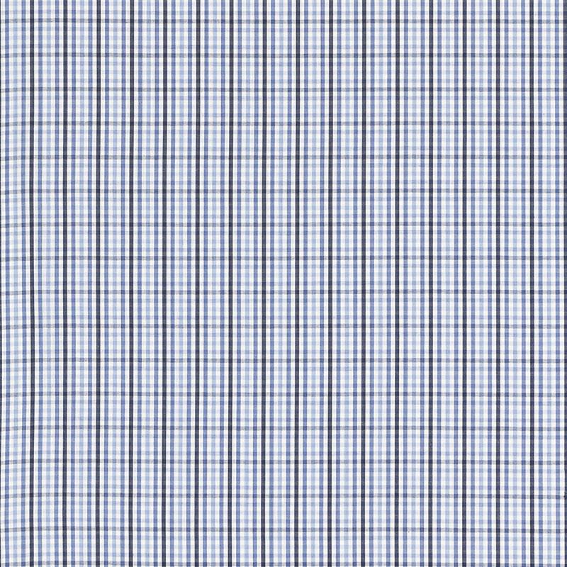 Schumacher Bahama Check Cornflower Fabric
