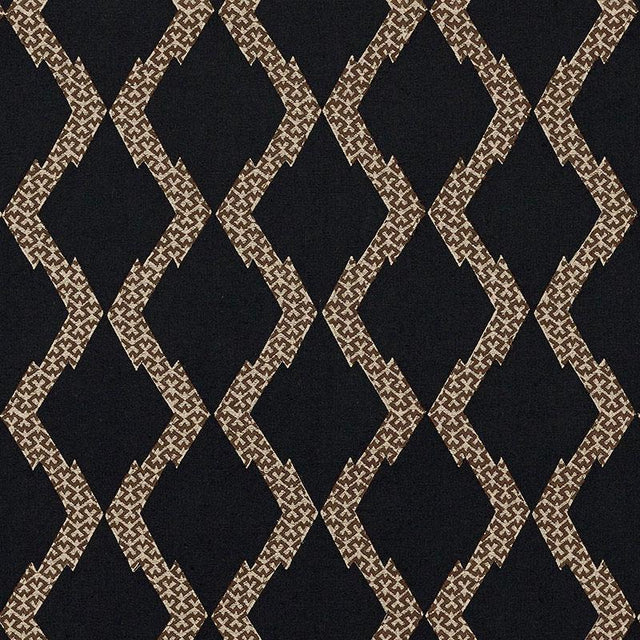 Schumacher Topi Appliqu Black Fabric