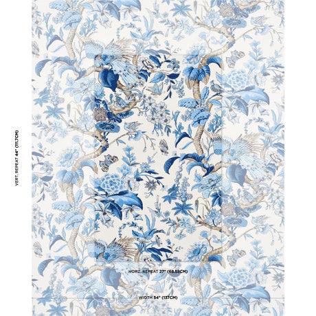 Schumacher Cranley Garden Blue Fabric