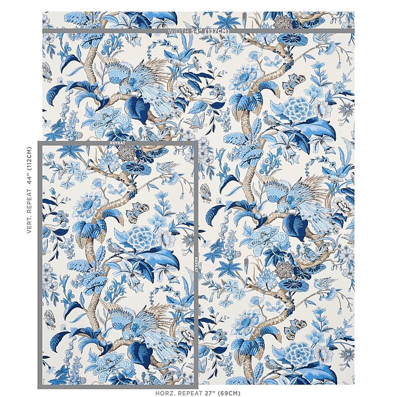 Schumacher Cranley Garden Blue Fabric