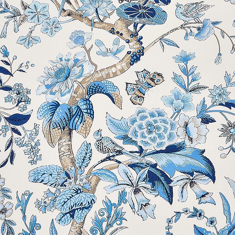 Schumacher Cranley Garden Blue Fabric