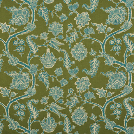 G P & J Baker KELWAY MOSS/TEAL Drapery Fabric