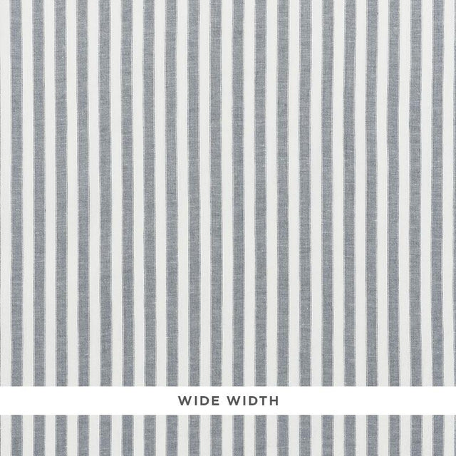 Schumacher Regatta Linen Stripe Sheer Lagoon Fabric