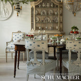 Schumacher Regatta Linen Stripe Sheer Lagoon Fabric