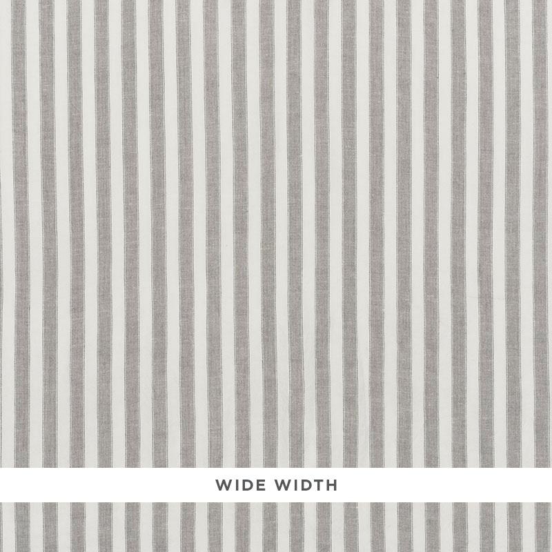 Schumacher Regatta Linen Stripe Sheer Stone Fabric