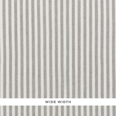 Schumacher Regatta Linen Stripe Sheer Stone Fabric