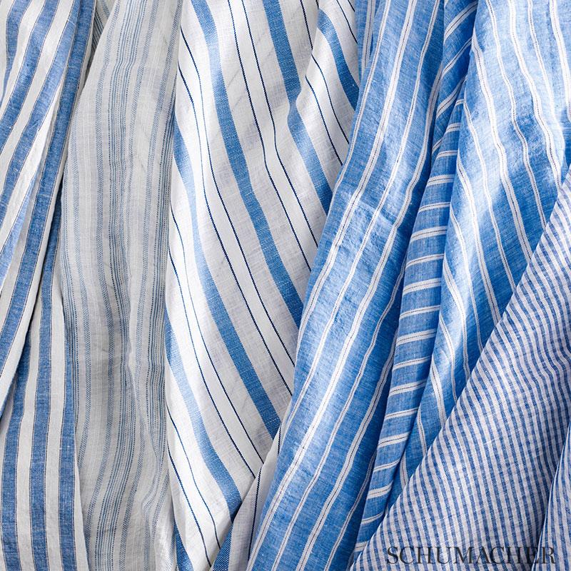 Schumacher Regatta Linen Stripe Sheer Linen Fabric