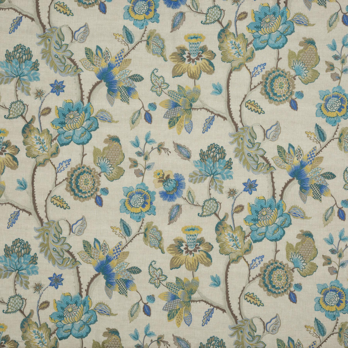 G P & J Baker DRYDEN TEAL/GILT Fabric
