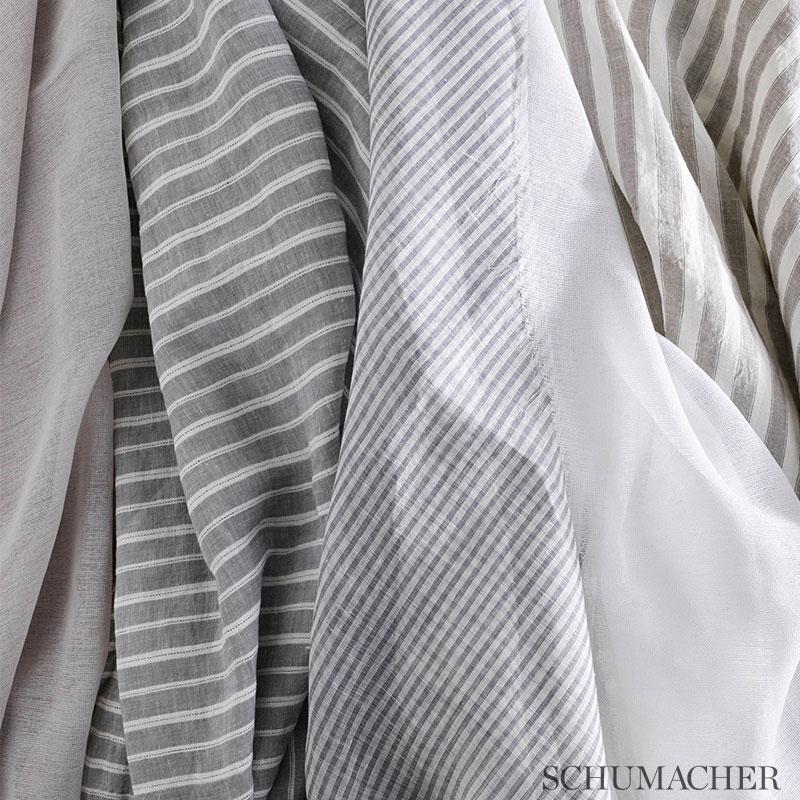 Schumacher Tori Stripe Sheer Leaf Fabric