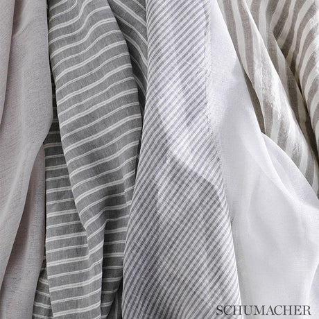 Schumacher Tori Stripe Sheer Rose Fabric