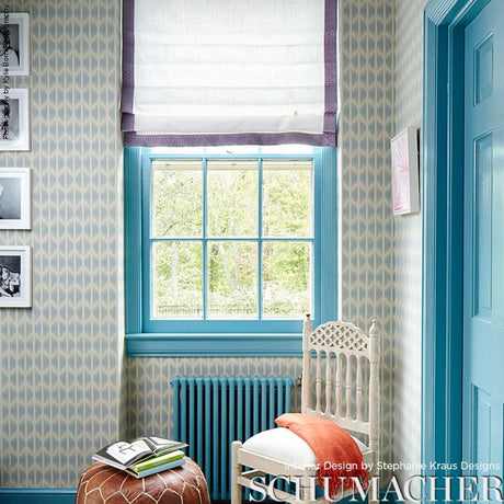 Schumacher Ovington Blues Blue Wallpaper