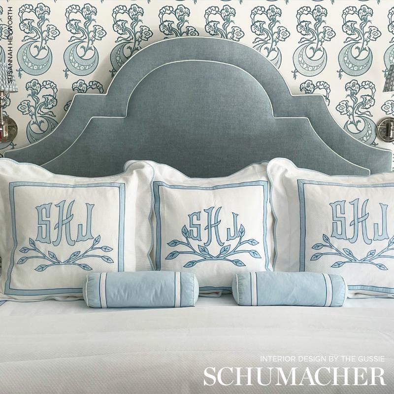 Schumacher Franco Linen-Blend Chenille Sky Fabric