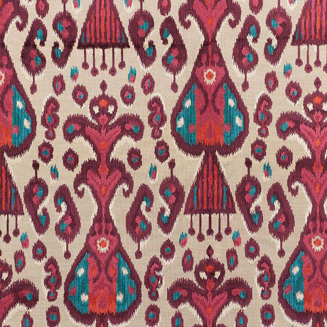 Schumacher Tabriz Ikat Velvet Aubergine Fabric