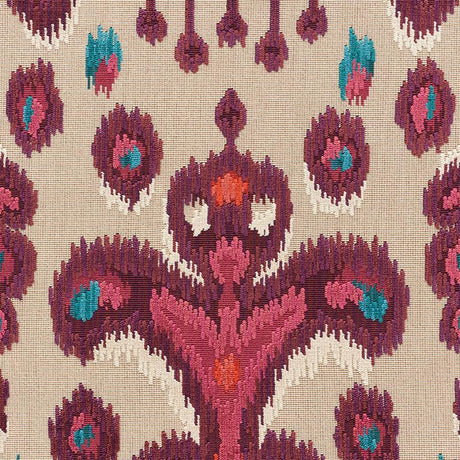 Schumacher Tabriz Ikat Velvet Aubergine Fabric
