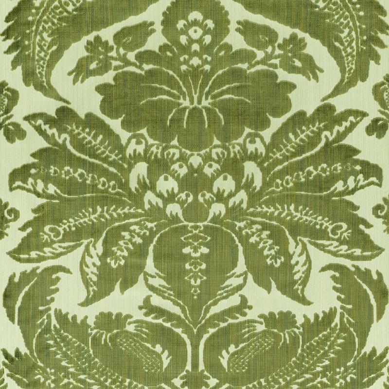 Schumacher Pavia Silk Velvet Olivine Fabric