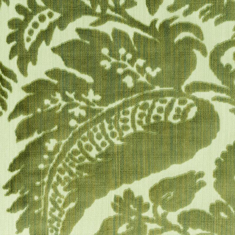 Schumacher Pavia Silk Velvet Olivine Fabric