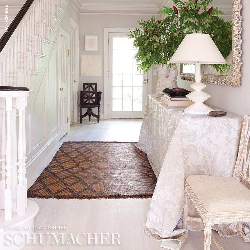 Schumacher Pavia Silk Velvet Platinum Fabric