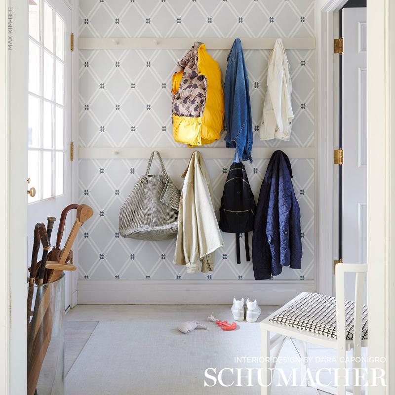 Schumacher Asolo Blue Wallpaper