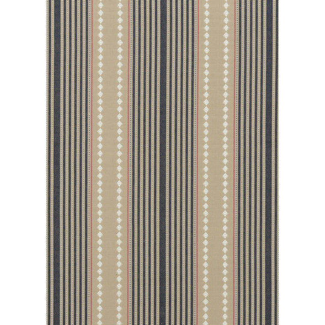 Mulberry BRIGHTON STRIPE INDIGO/LINEN Upholstery Fabric