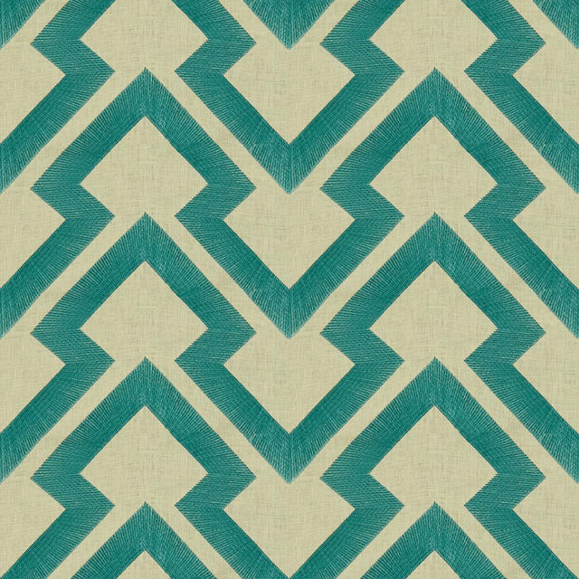 Brunschwig & Fils LIGHTNING BOLT TURQUOISE Upholstery Fabric