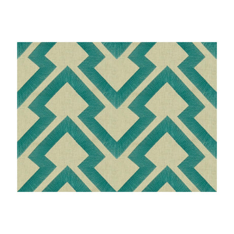 Brunschwig & Fils LIGHTNING BOLT TURQUOISE Fabric