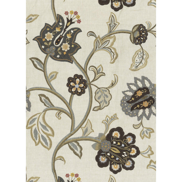Mulberry FLORAL FANTASY WOODSMOKE Drapery Fabric