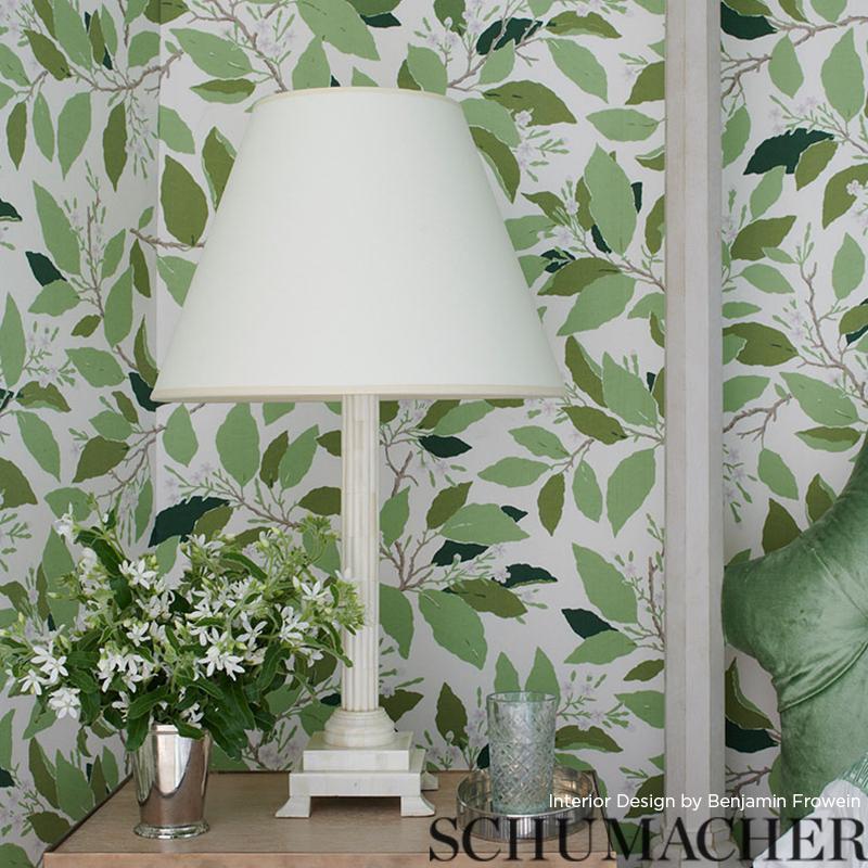 Schumacher Dogwood Leaf Ivory Fabric
