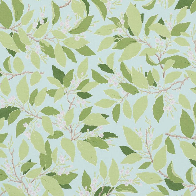Schumacher Dogwood Leaf Aqua Fabric