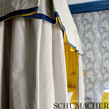 Schumacher Charee Silk Stripe Blue And White Fabric