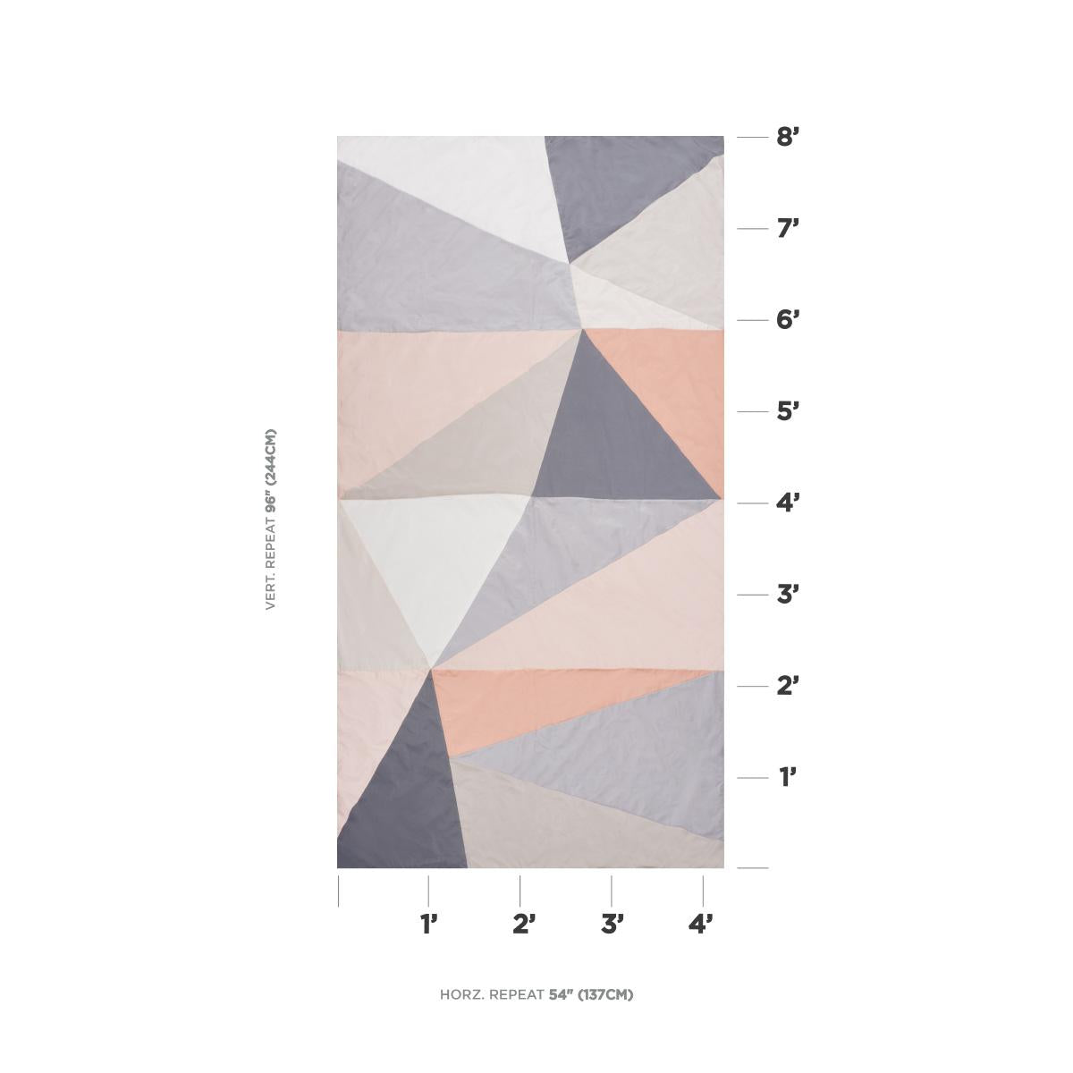 Schumacher Cubist Silk Panel Blush Fabric