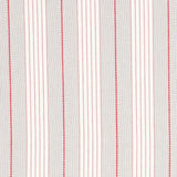 Schumacher Audrey Stripe Grey & Red Fabric