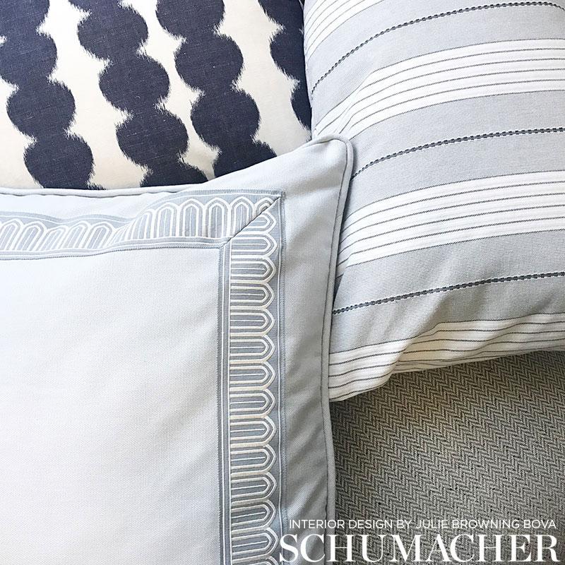 Schumacher Audrey Stripe Navy Fabric