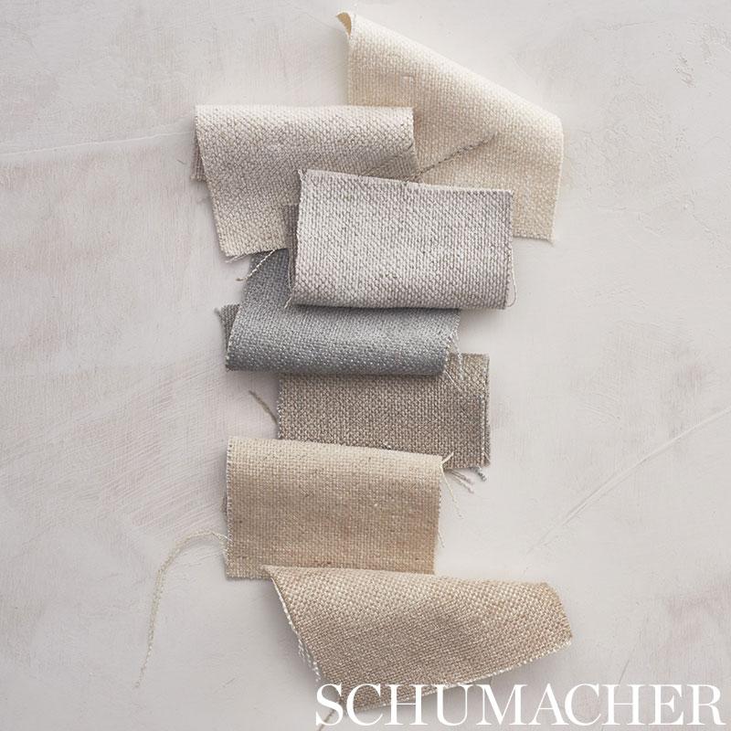 Schumacher Franco Linen-Blend Chenille Greige Fabric