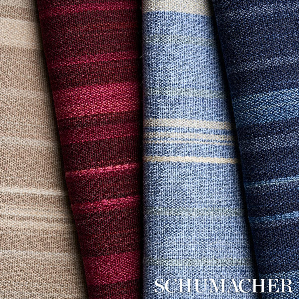 Schumacher Cajamarca Stripe Berry Fabric