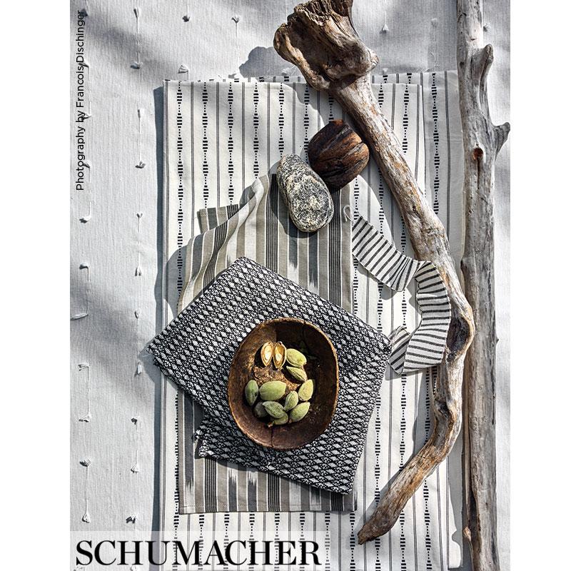 Schumacher Rania Stripe Navy Fabric