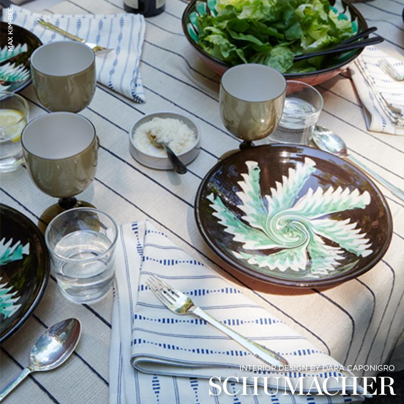 Schumacher Rania Stripe Navy Fabric