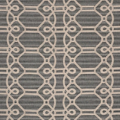 Schumacher Ziz Embroidery Coal Fabric