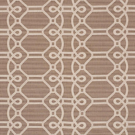 Schumacher Ziz Embroidery Mocha Fabric