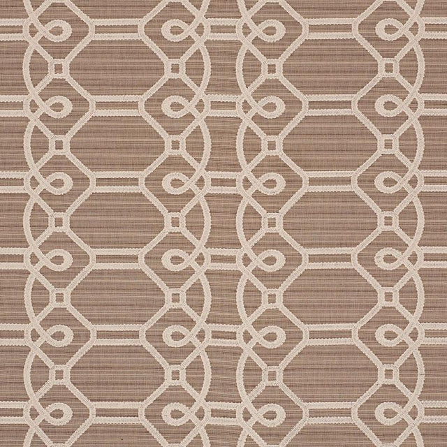 Schumacher Ziz Embroidery Mocha Fabric
