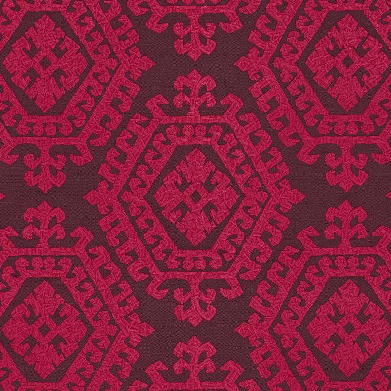 Schumacher Omar Embroidery Berry Fabric