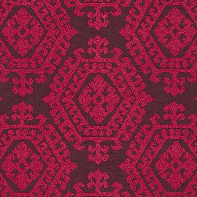 Schumacher Omar Embroidery Berry Fabric