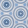 Schumacher Idris Embroidery Blues Fabric