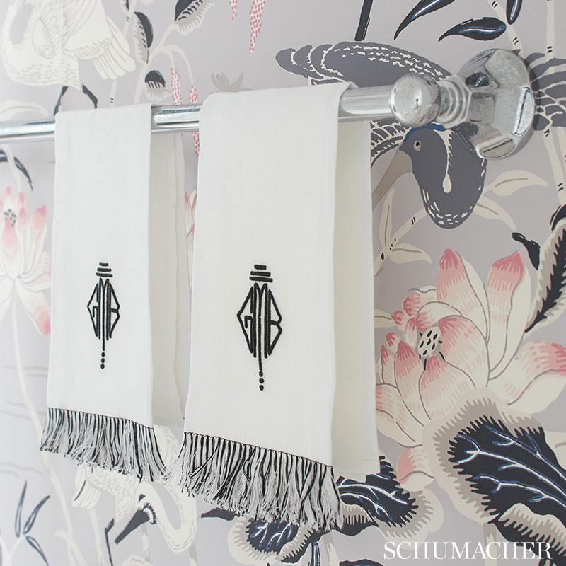 Schumacher Lotus Garden Lilac Wallpaper