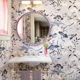 Schumacher Lotus Garden Lilac Wallpaper
