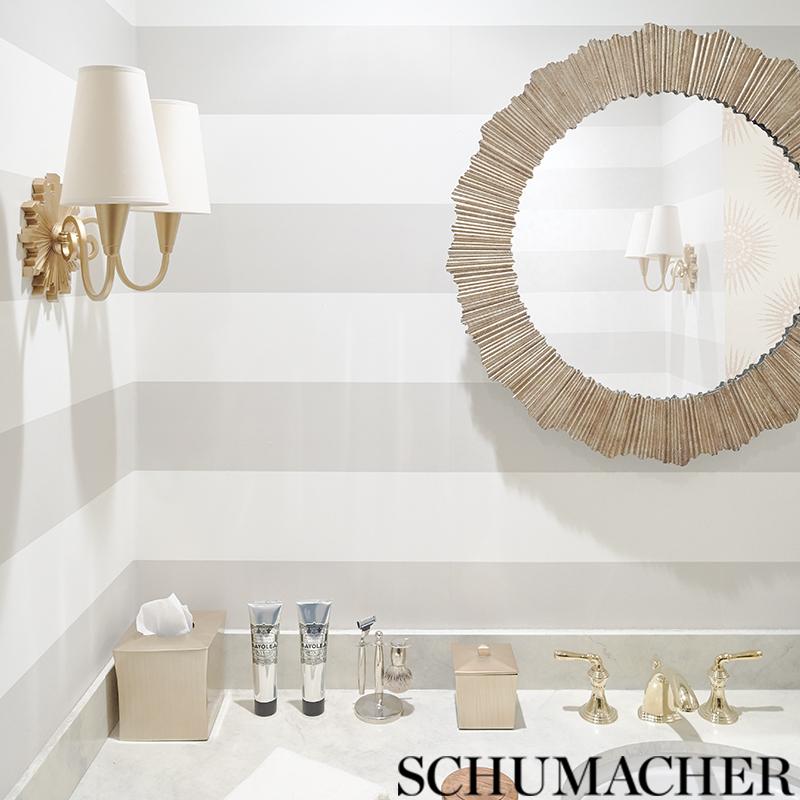 Schumacher Baxter Stripe Dove Wallpaper
