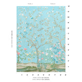 Schumacher Madame De Pompadour Panel Set Aqua Wallpaper