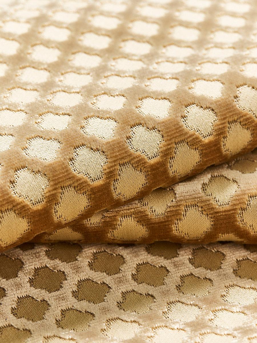 Scalamandre Pomfret | Silk Coffee On Beige Fabric